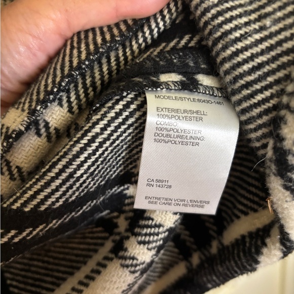 Tribal Jeans Sweater Jacket Size M Black and White Plaid Jacket - Picture 9 of 9